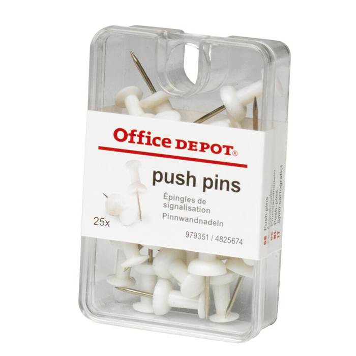 Kartnålar Push-pin Vit 25/fp