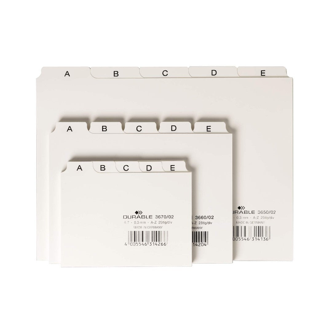 Durable Ledkort A5L vit AZ