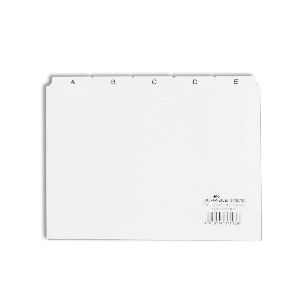 Durable Ledkort A5L vit AZ