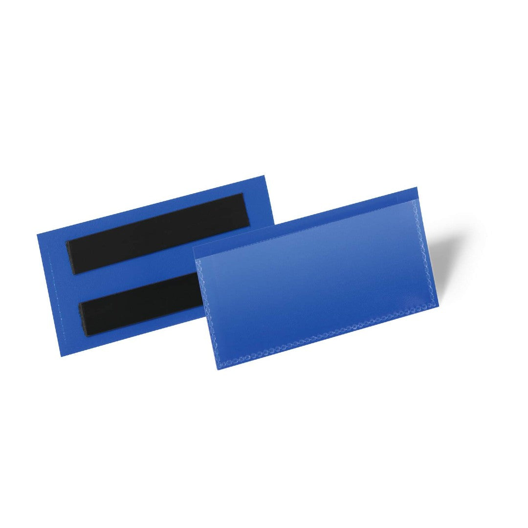 Durable Etiketthållare Magnetisk 100x38mm Blå 50/fp