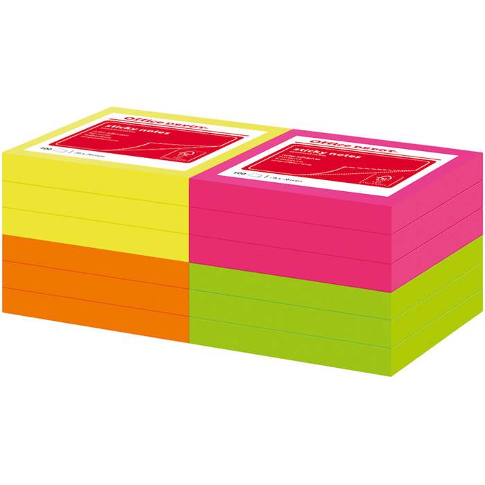 Notis 76x76mm Neon 100 Blad 12/fp