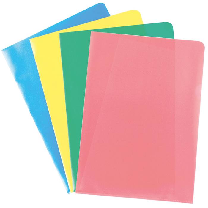 Mapp A4 PP 0.12 Sorterade Färger 100/fp