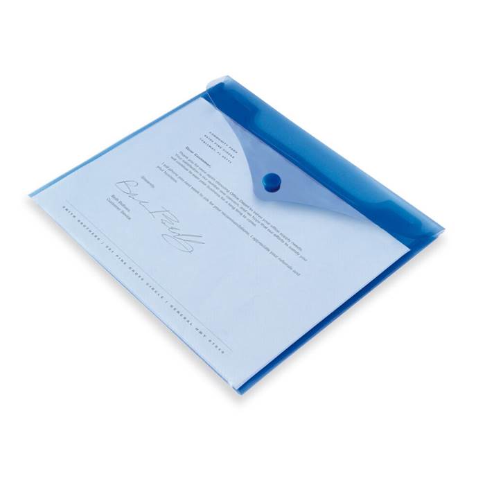 Kuvertmapp A4 Transparent Blå 5/fp