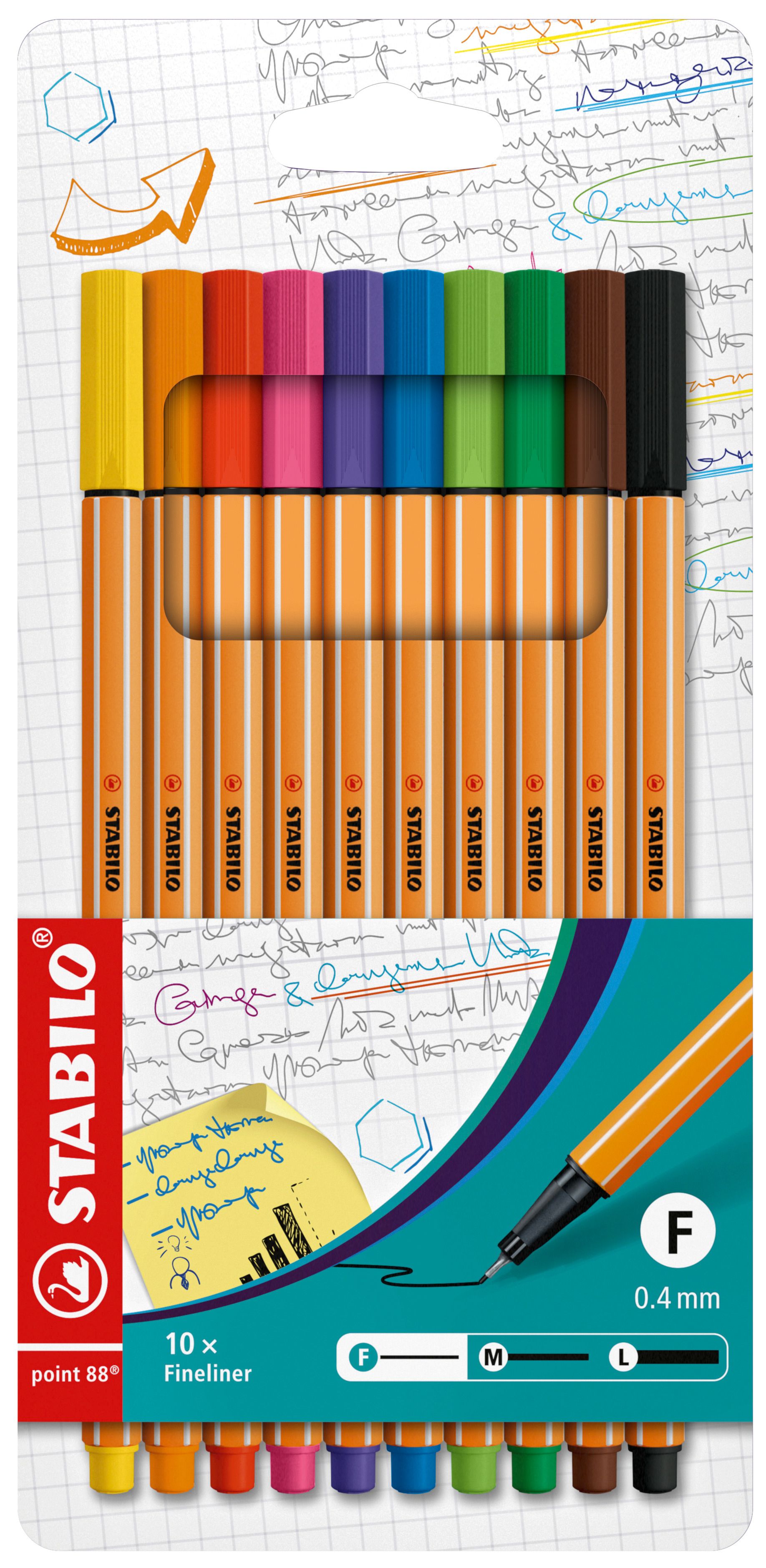 Stabilo Fineliner Penna Point 88 Set 10-pack 0,4mm