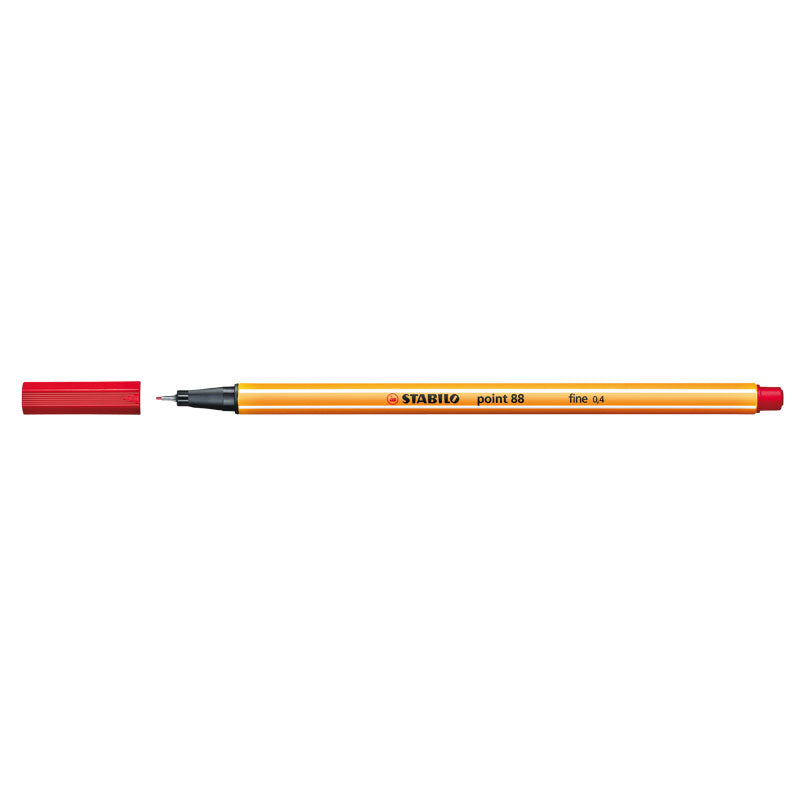 Stabilo Fineliner Penna Point 88 Röd 0,4mm 10/fp