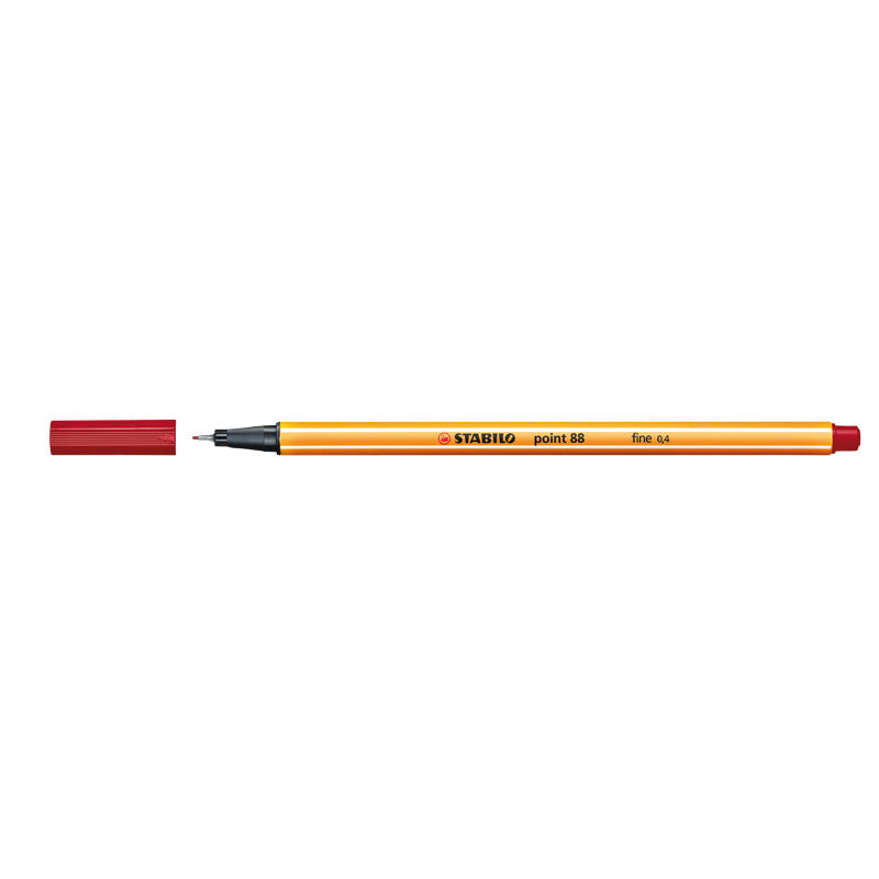 Stabilo Fineliner Penna Point 88 Mörkröd 0,4mm 10/fp