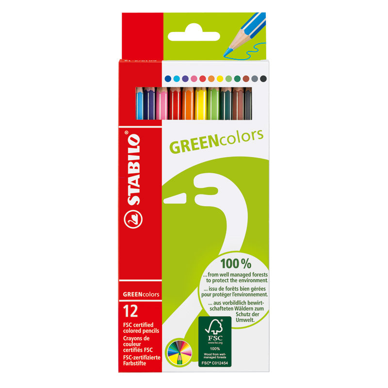 STABILO Färgpennor Green Colors 12/fp