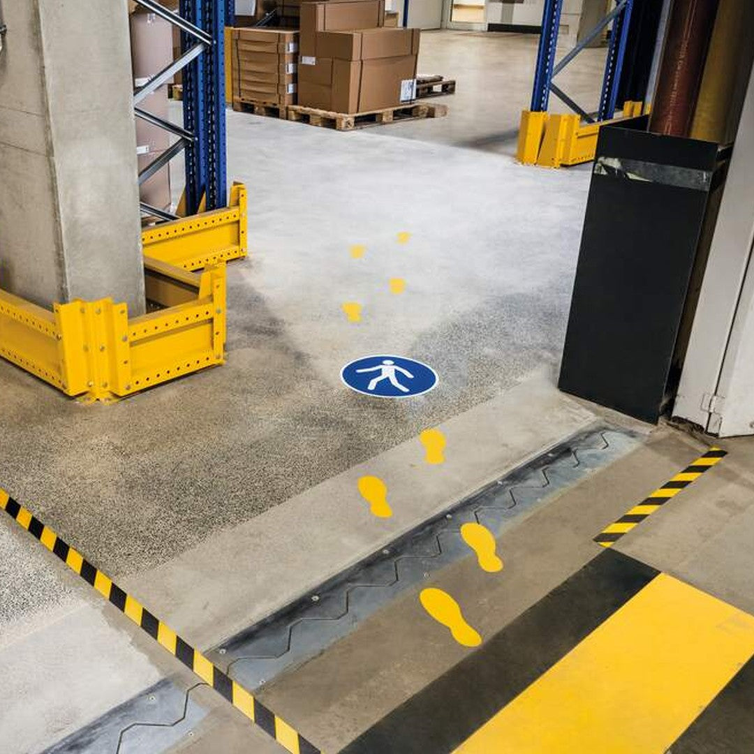 Durable Varseldekal Gående Hänvisas Hit