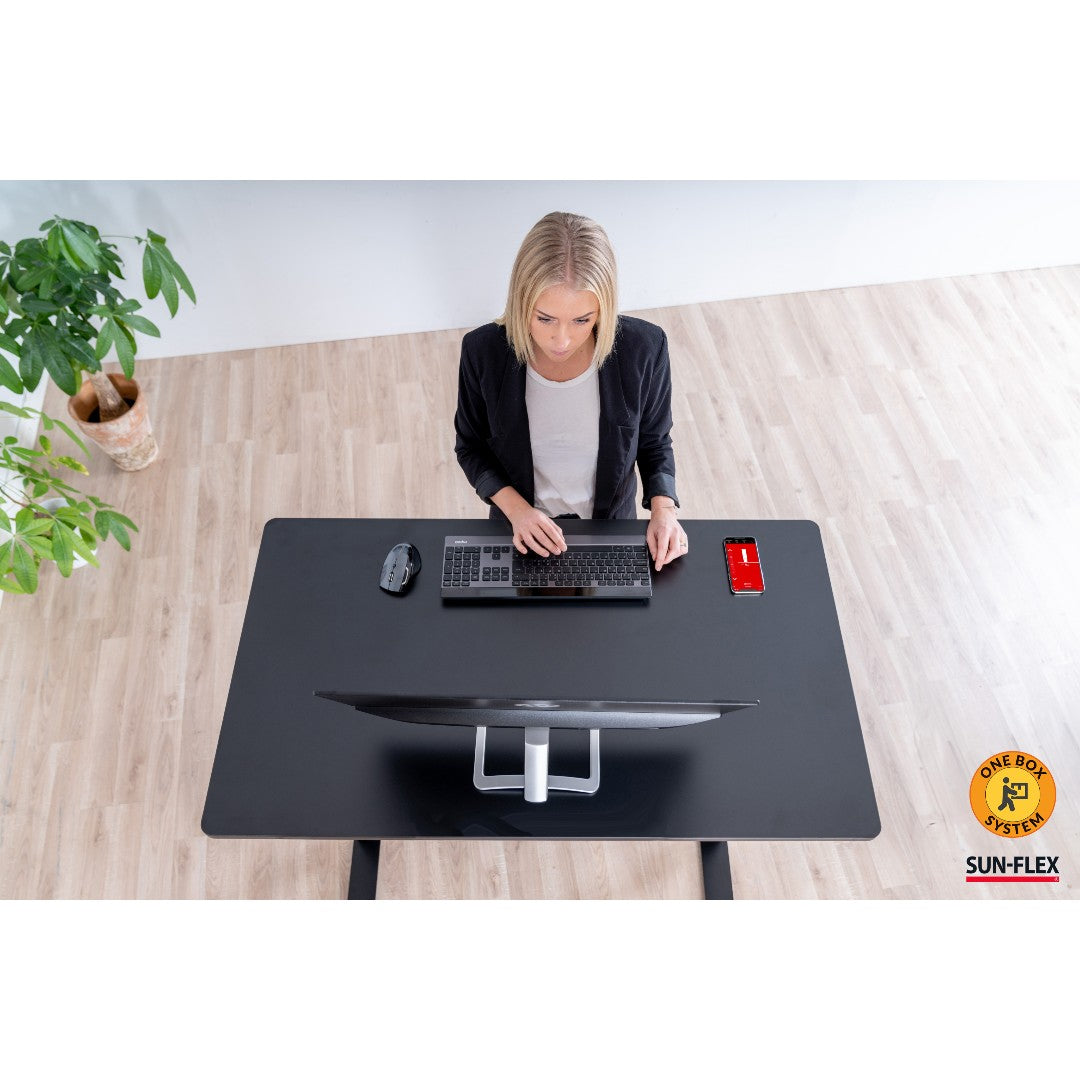 Sun-Flex Easydesk Elite Höj- och Sänkbart Bord, Traffic Black, 120x60 cm