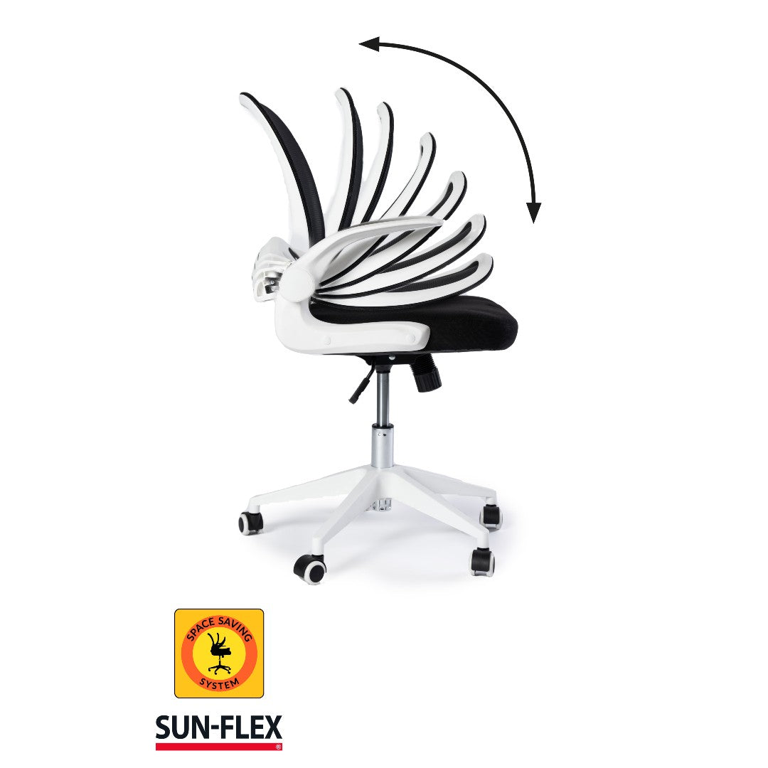 Sun-Flex Hideaway Chair Skrivbordsstol med Fällbar Rygg, Vit