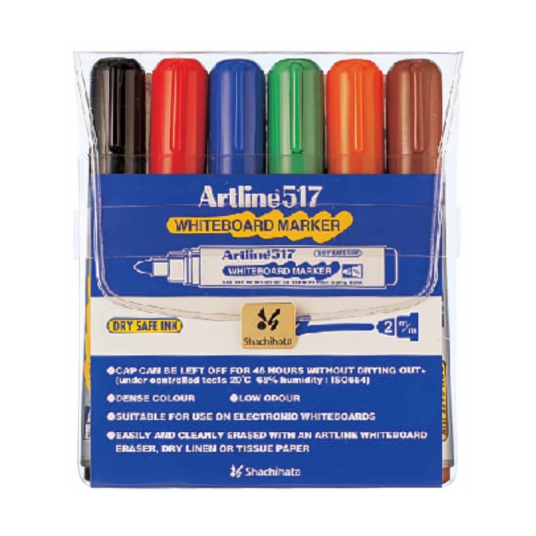 Artline Whiteboardpennor 517 Rund Spets 6-pack