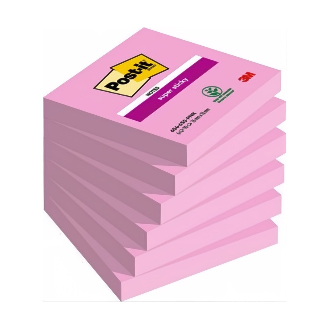 Post-it Super Sticky Notes Rosa 76x76mm 6/fp