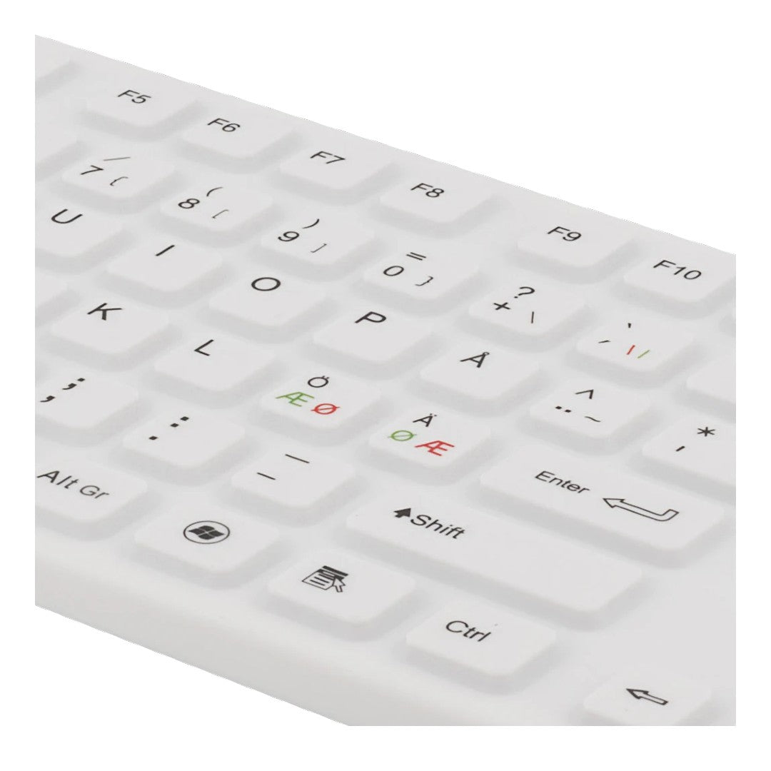 Deltaco Tangentbord Silikon IP68 Vit