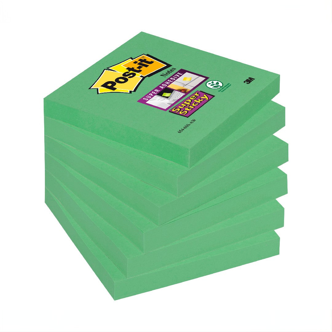 Post-it Super Sticky Notes Ljusgrön 76x76mm 6/fp