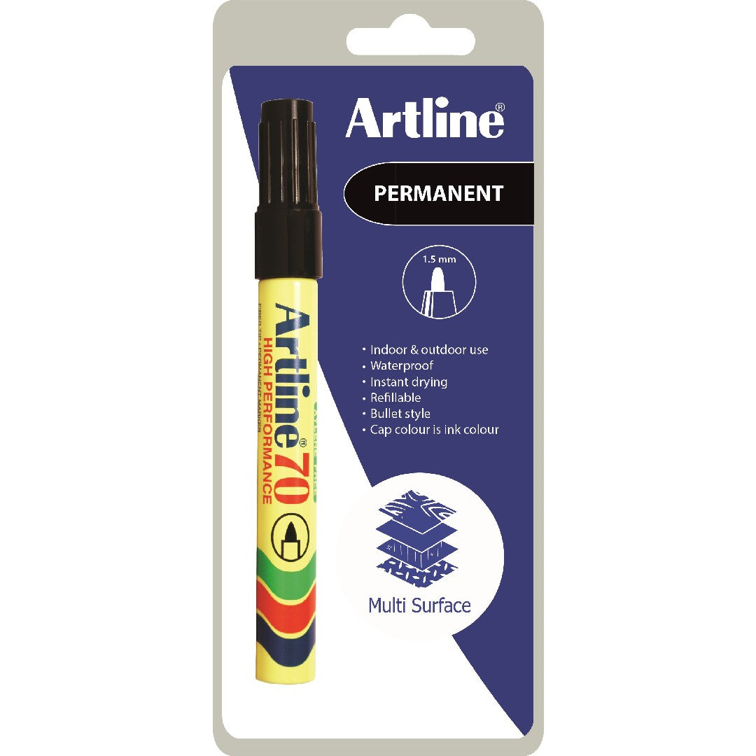 Artline Märkpenna 70 Rund Svart 1.5mm 1-blister 12/fp