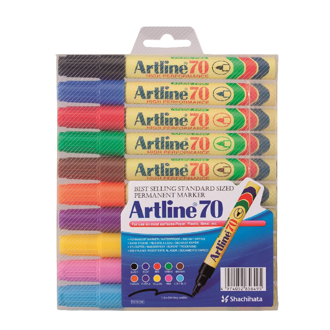 Artline Märkpenna 70 Rund 1.5mm 10-pack Sorterade Färger