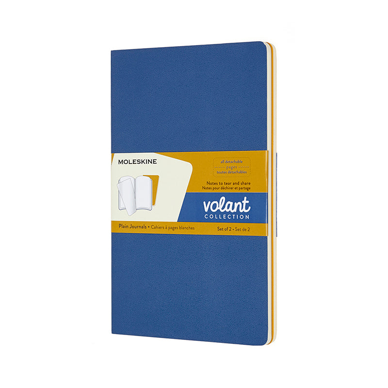 Moleskine Volant Journal Olinjerad Large Blå & Gul 2-Pack
