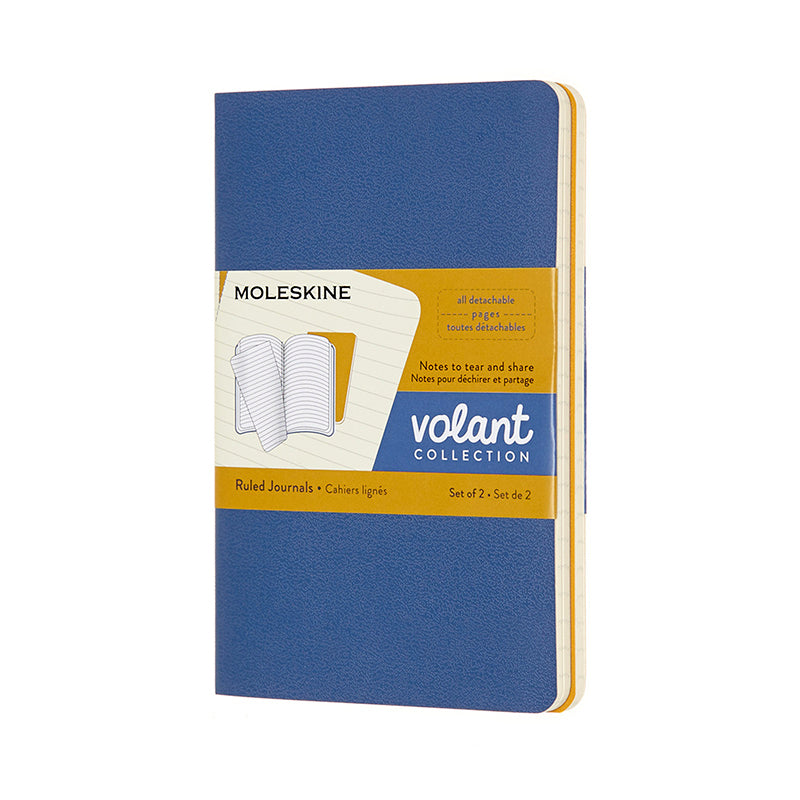 Moleskine Volant Journal Linjerad Pocket Blå & Gul 2-Pack