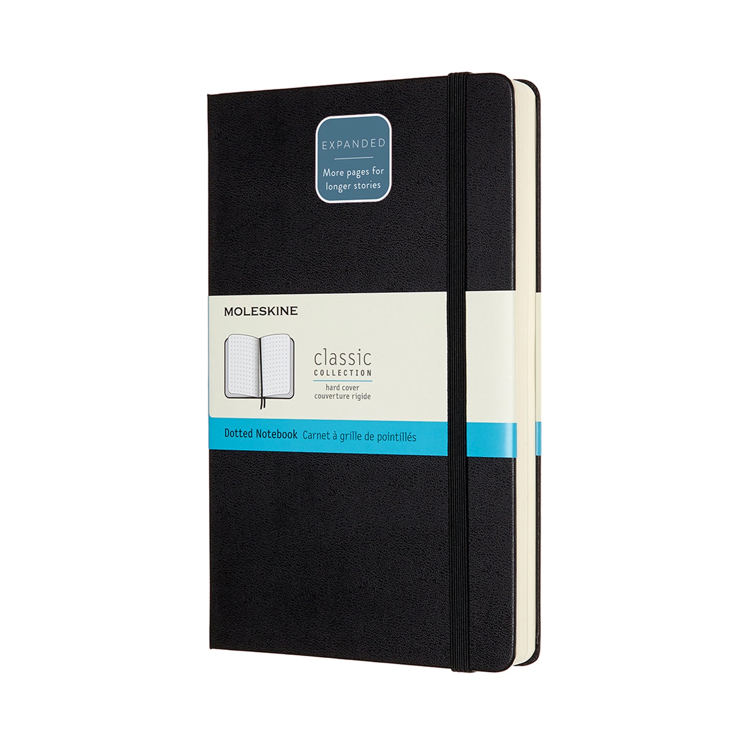 Moleskine Classic Hard Cover Anteckningsbok Dot Svart Large Expanded