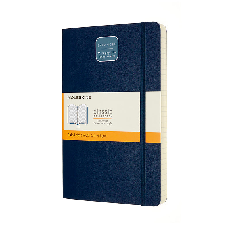 Moleskine Classic Anteckningsbok Blå Large Soft Cover Linjerad