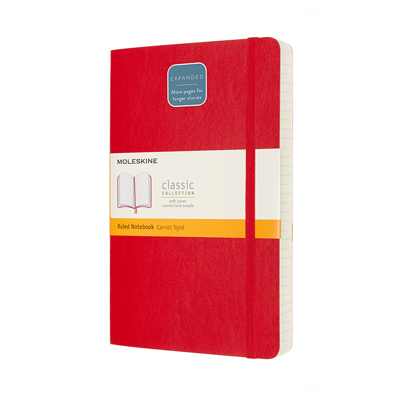 Moleskine Classic Anteckningsbok Röd Large Soft Cover Linjerad