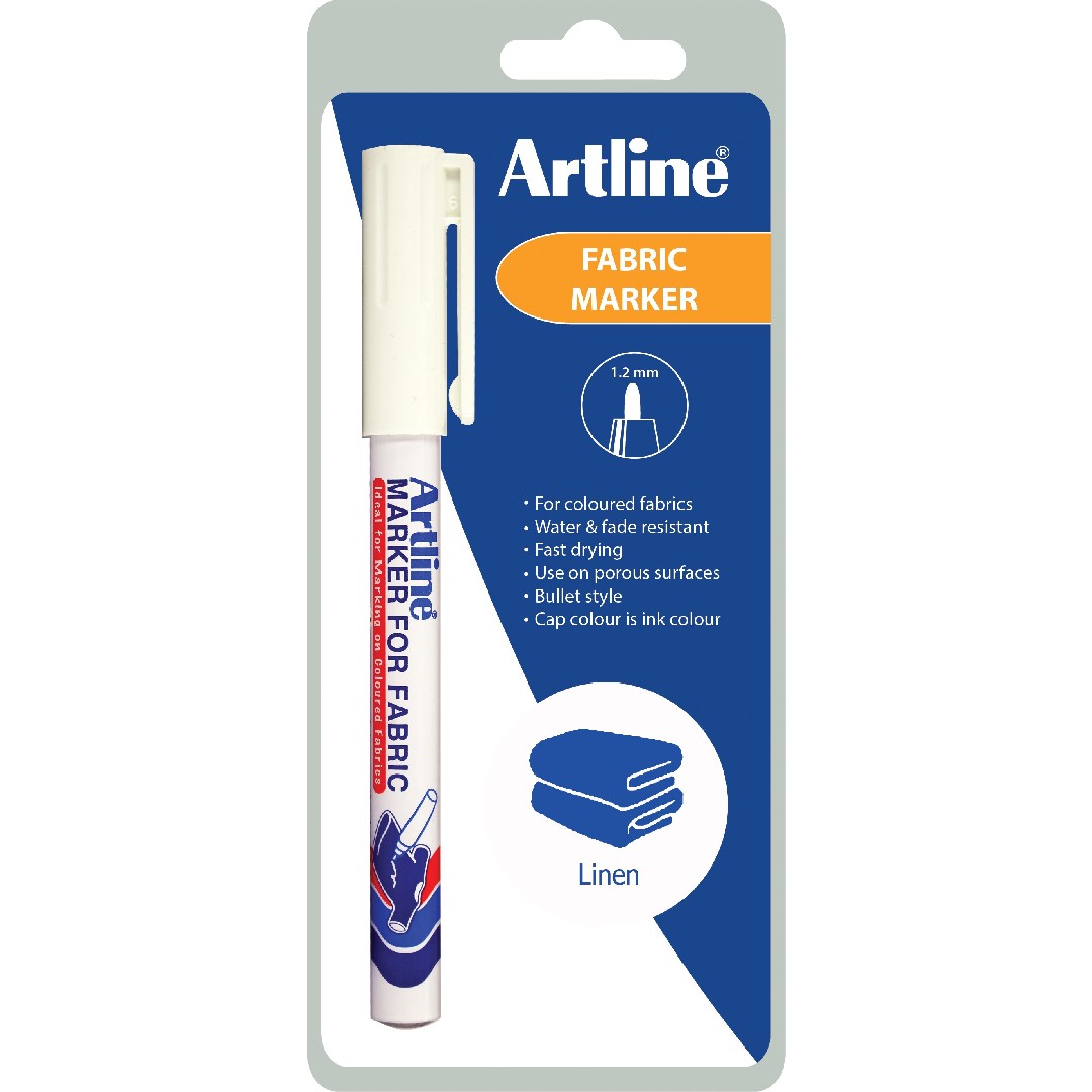 Artline Textilpenna EKC-1 Fabric Vit 1-pack 12/fp