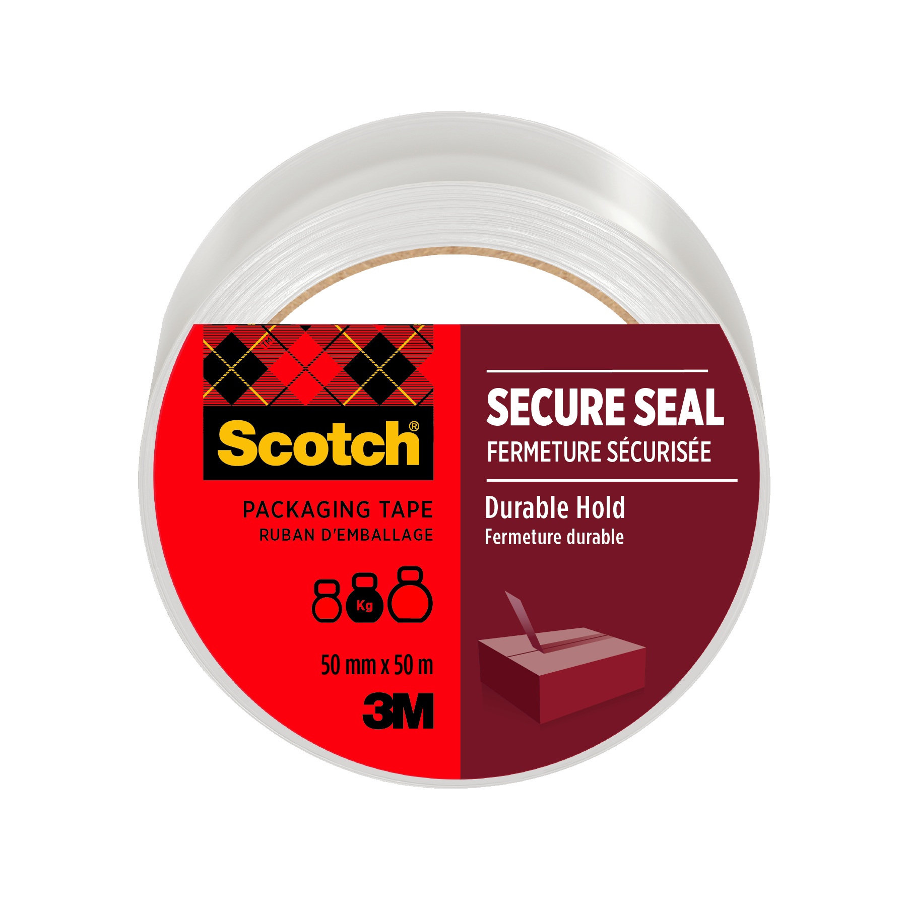 Scotch Packtejp Secure 50mm x 50m Transparent 1 rulle