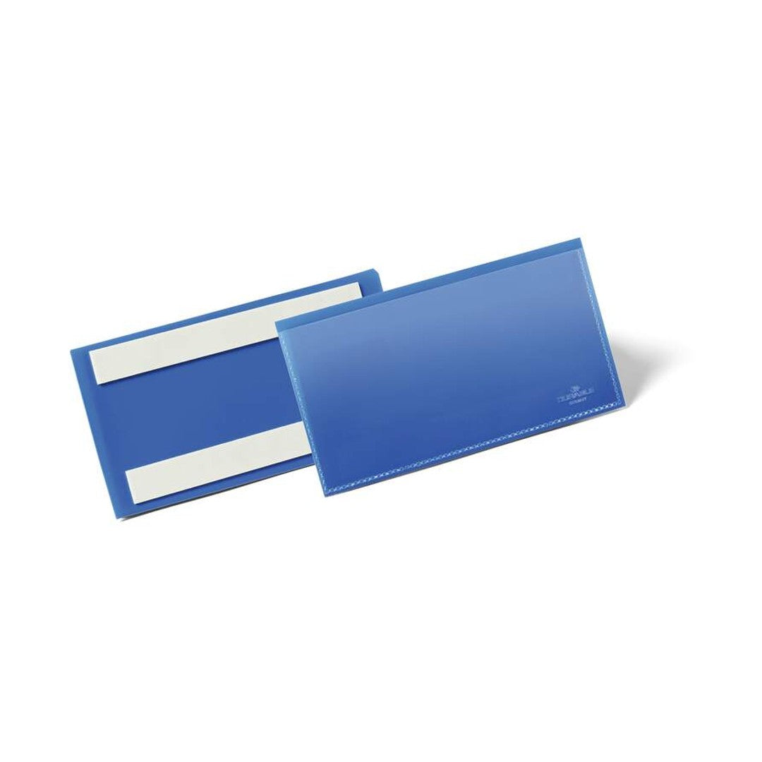 Durable Etiketthållare 150x67mm självhäftande Blå 50/fp