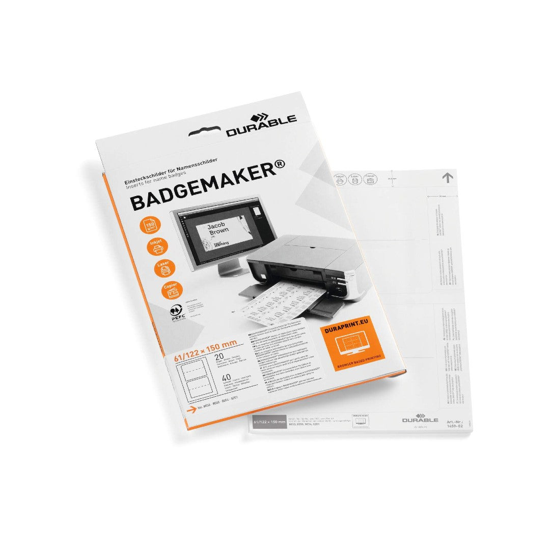 Durable Instick Bordsskylt 61x150mm 40/fp