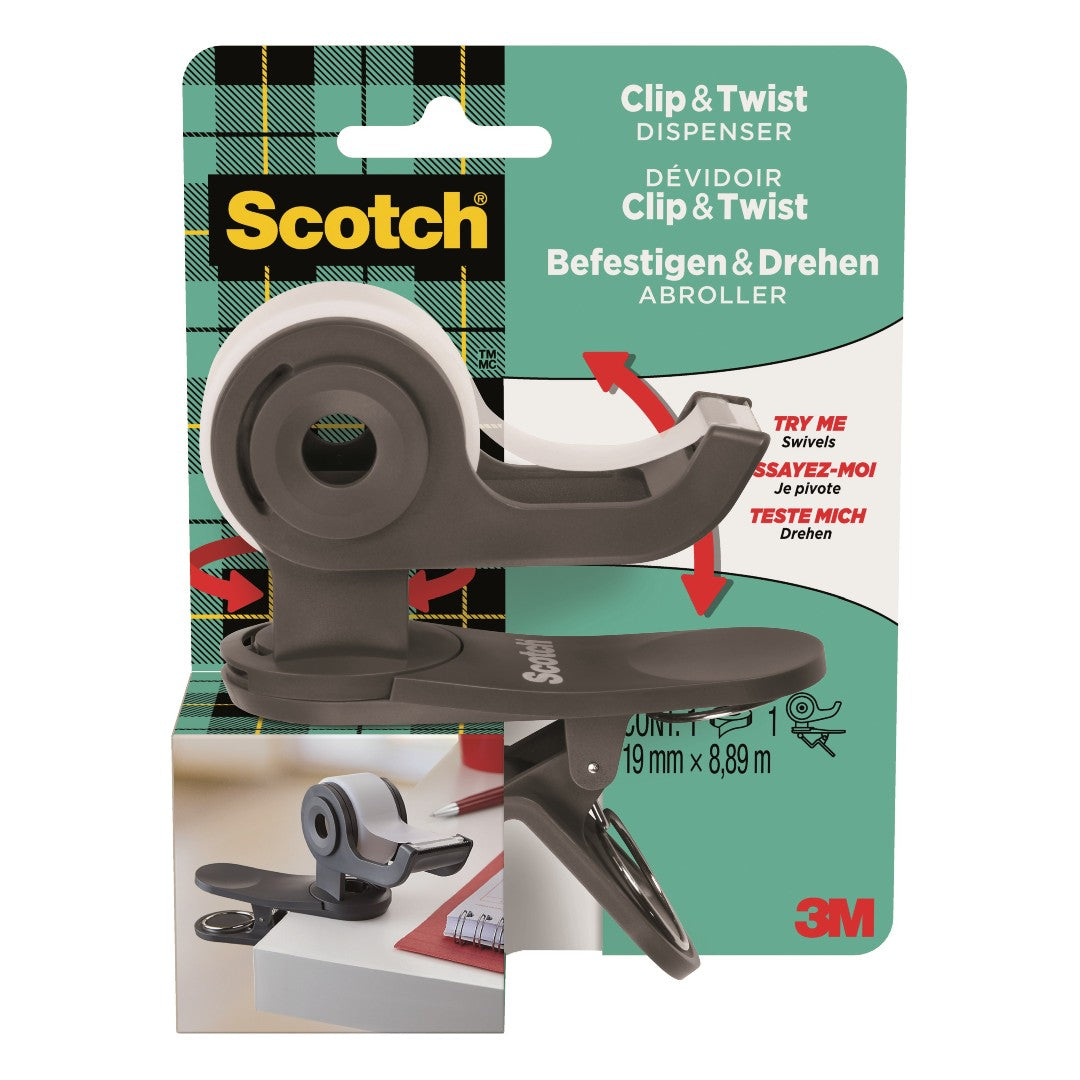 Scotch Tejphållare C19 Grå med Tejprulle 6/fp