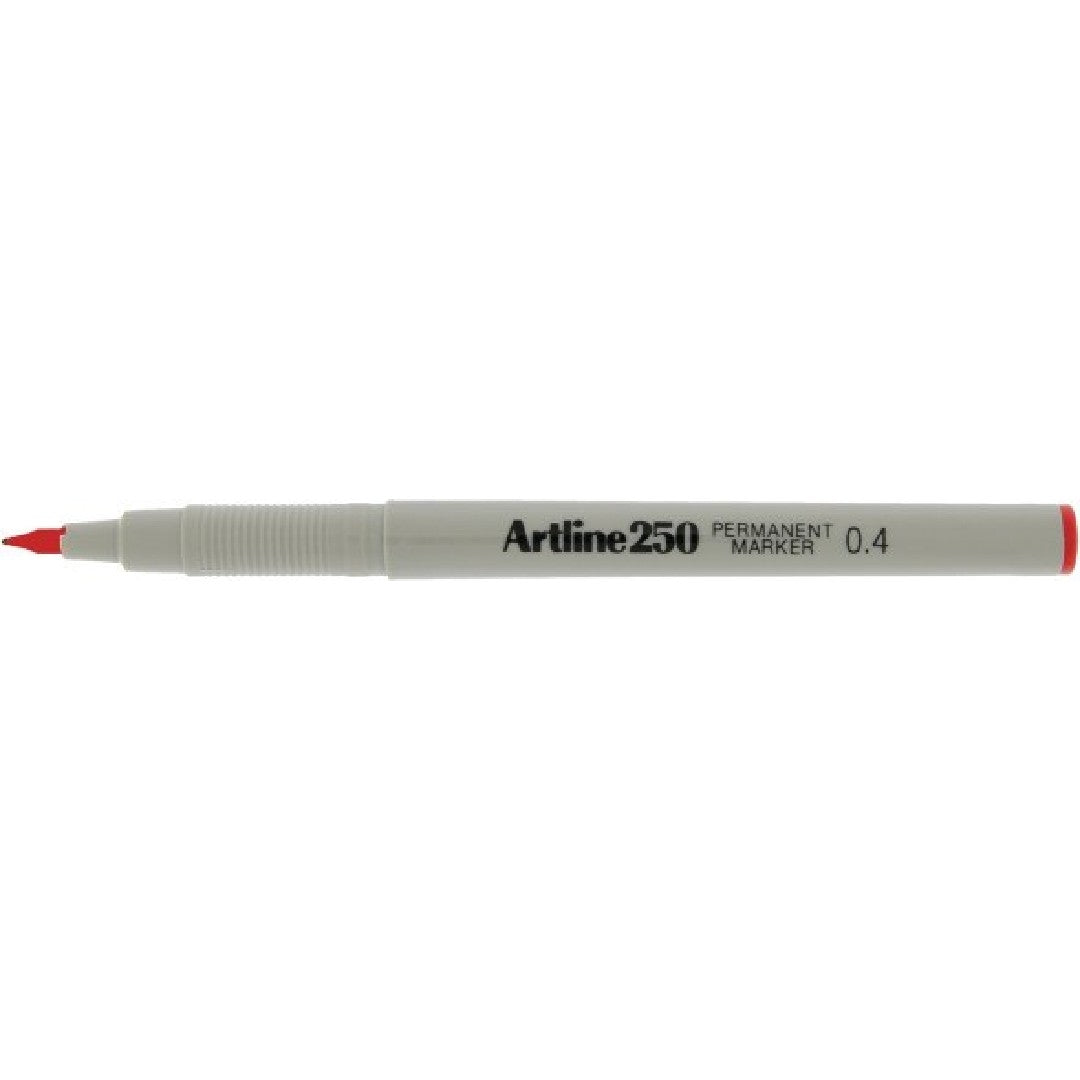 Artline Fineliner 250 Permanent 0.4mm Röd 12/fp