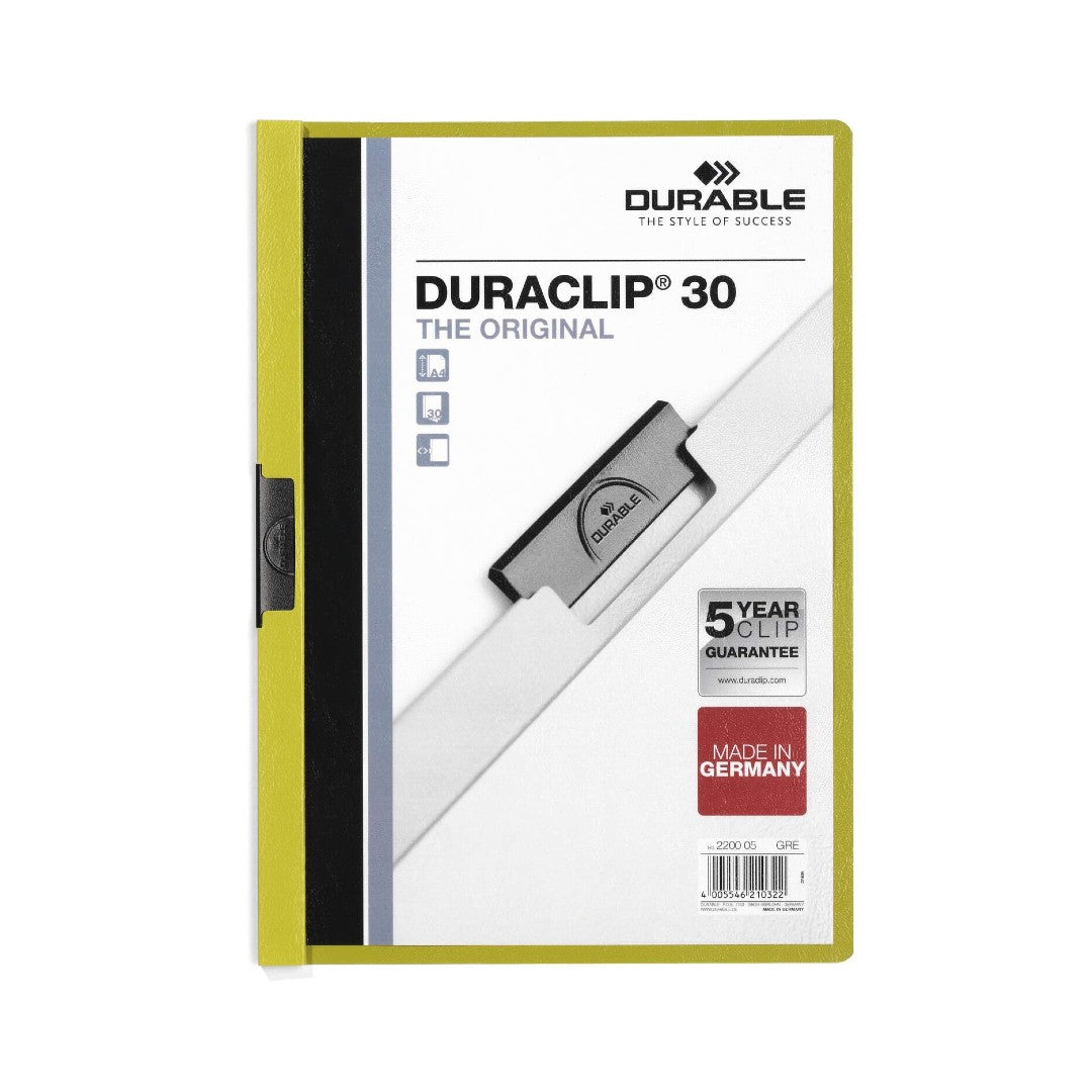Durable Klämmapp Duraclip 2200 A4 3mm grön