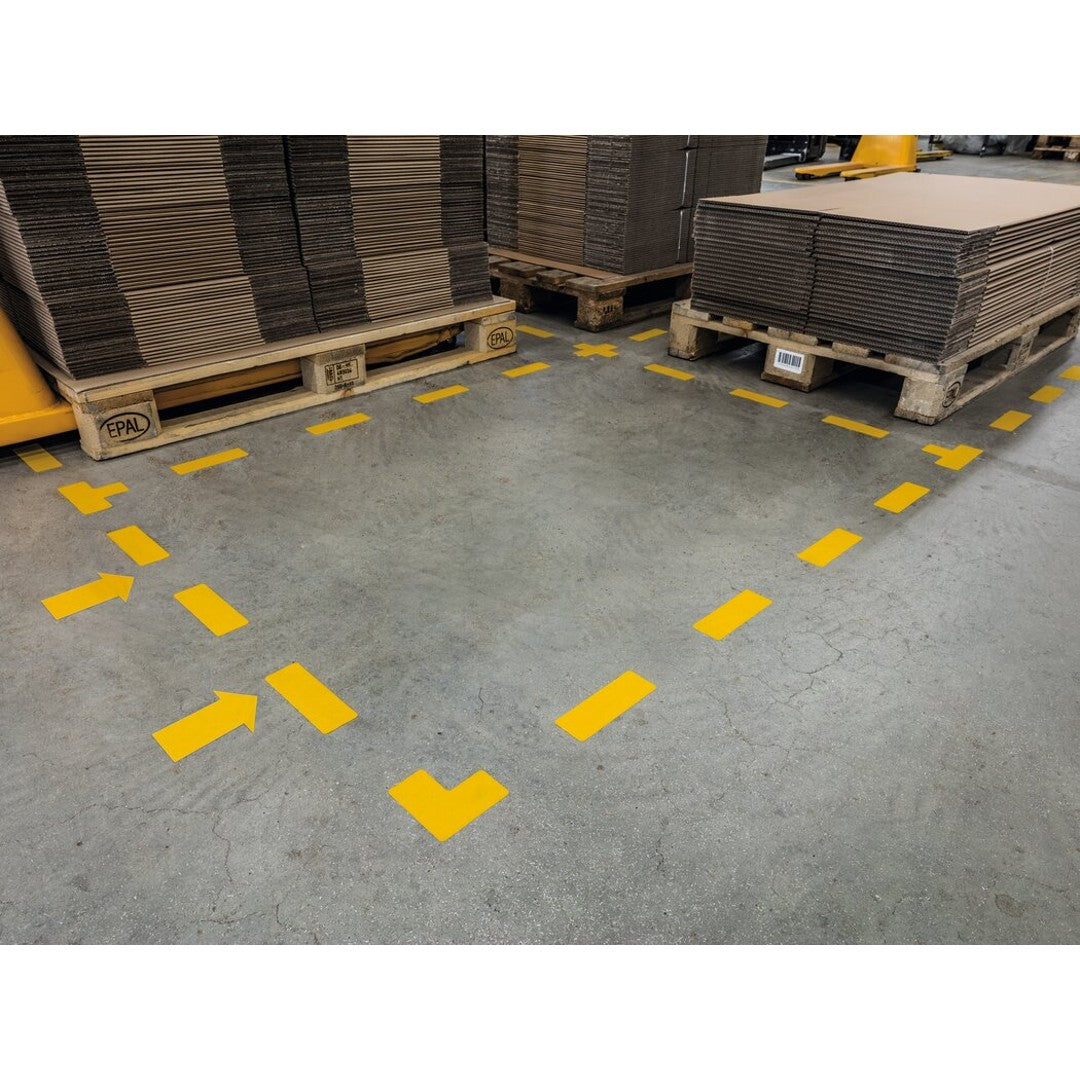 Durable Golvmarkering L-form Gul 10/fp
