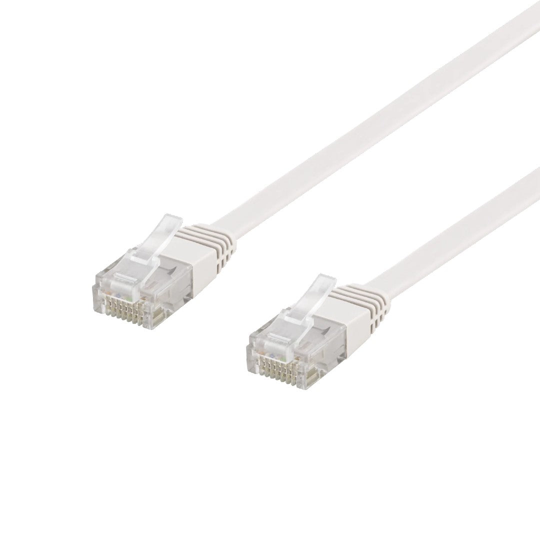 Deltaco Nätverkskabel UTP Cat6 Flat 3m Vit