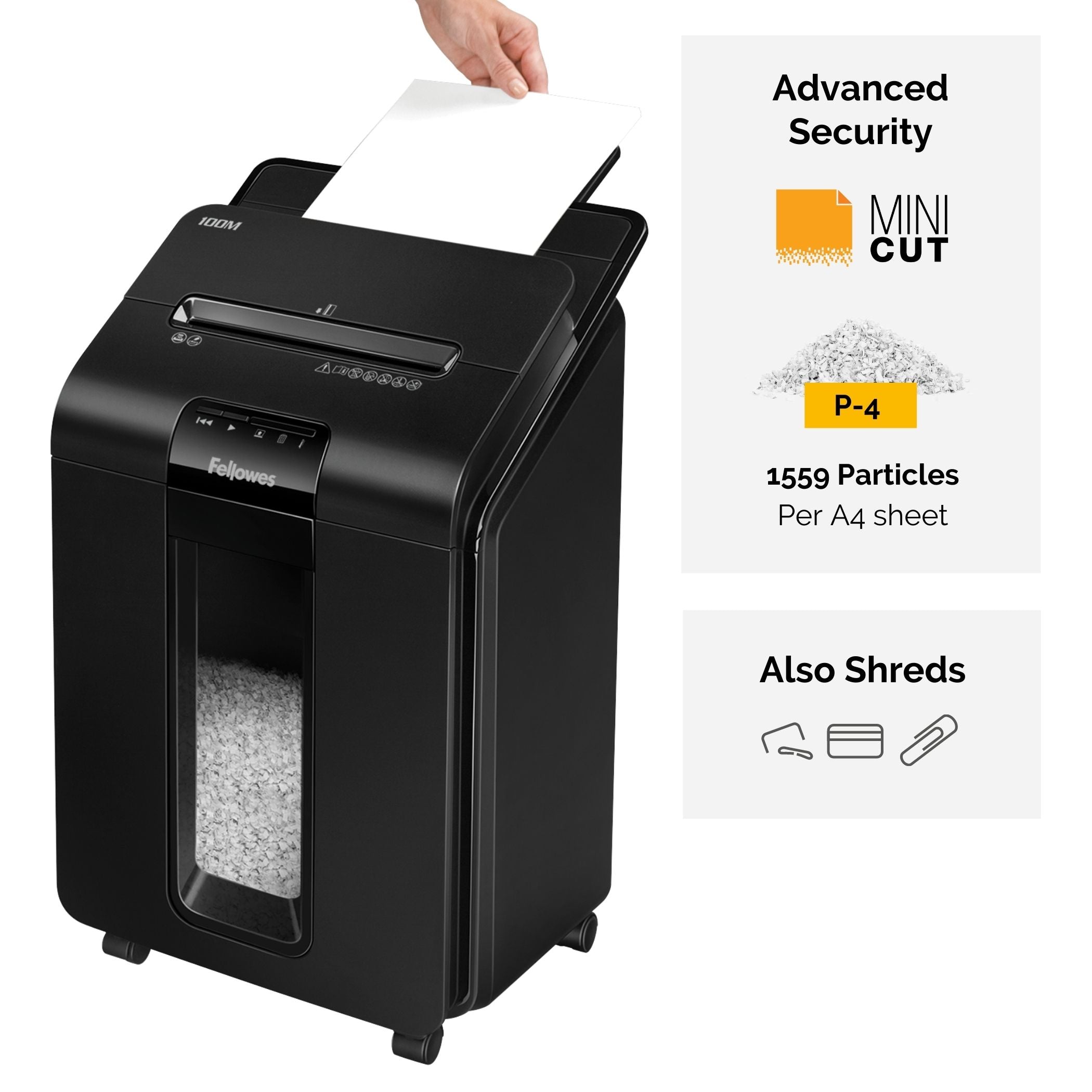Fellowes Dokumentförstörare AutoMax 100M Mini-Cut Svart