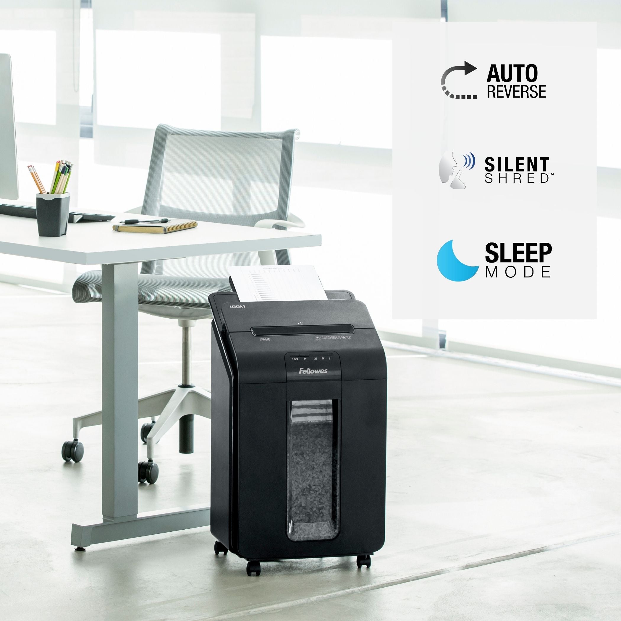 Fellowes Dokumentförstörare AutoMax 100M Mini-Cut Svart