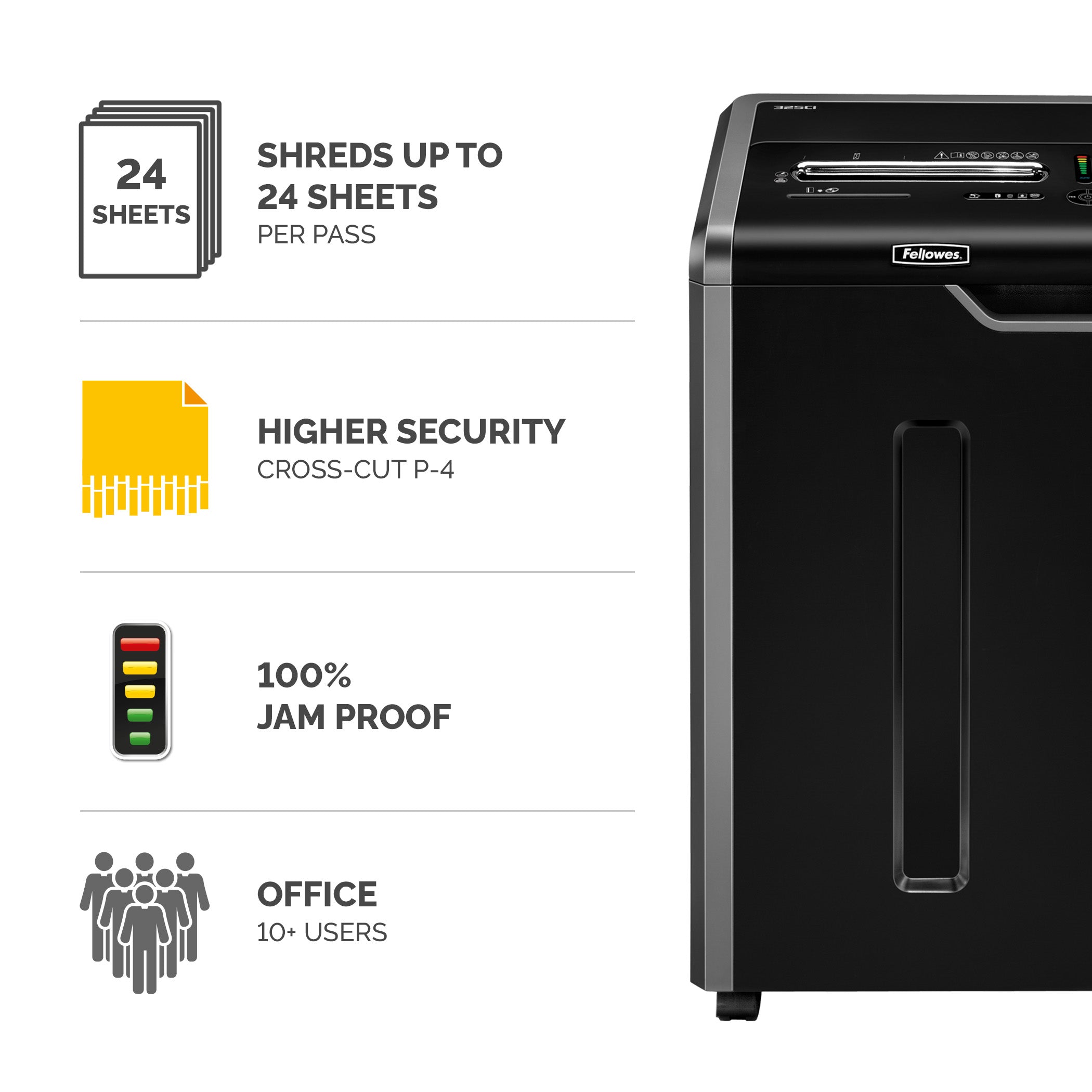 Fellowes Dokumentförstörare Powershred 325Ci P-4 Cross-Cut