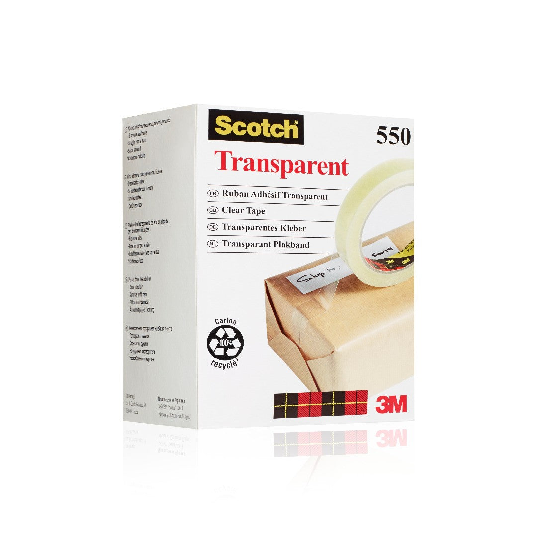 Scotch Kontorstejp 550 Transparent 19mm x 66m 8/fp