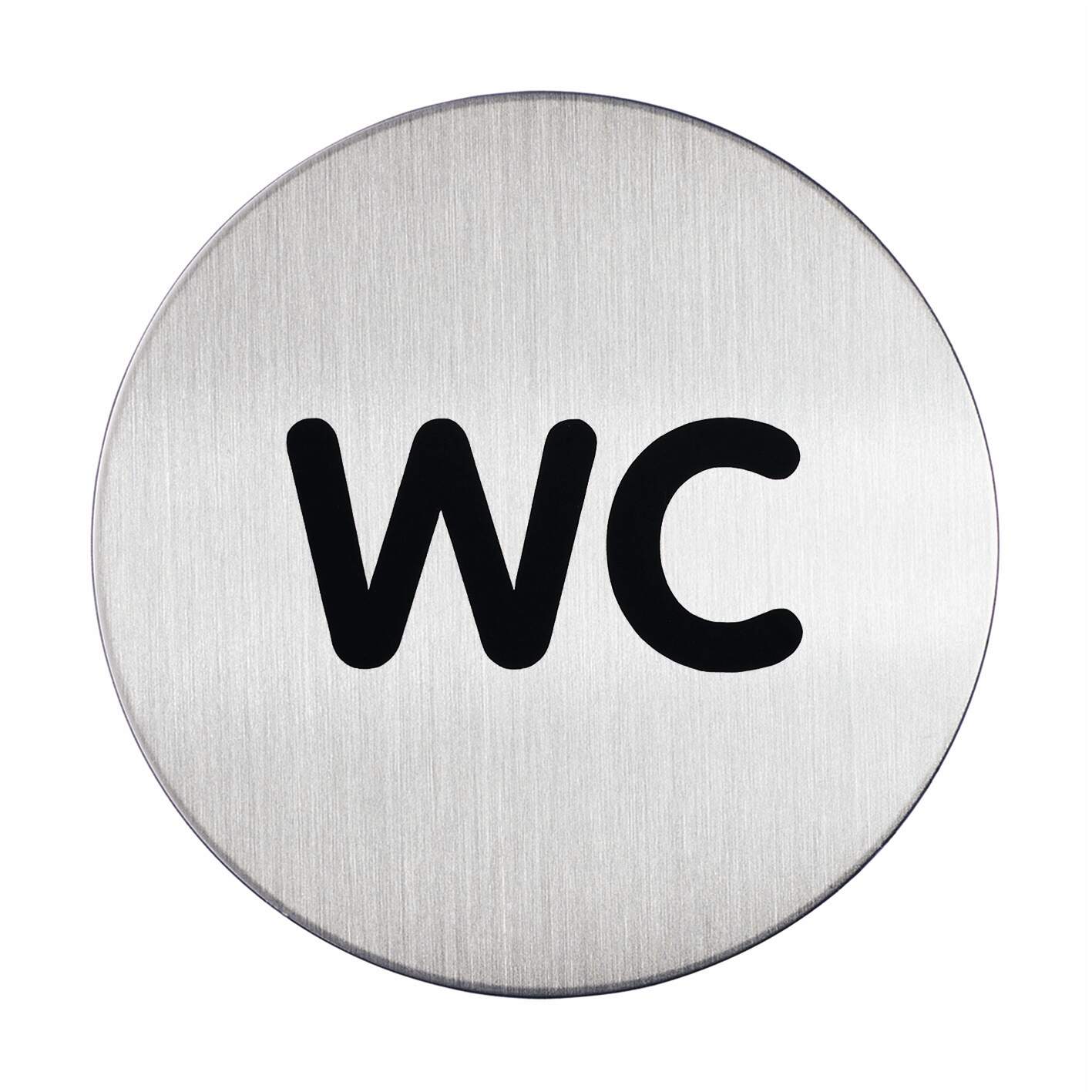 Durable Skylt WC 83mm Borstat stål