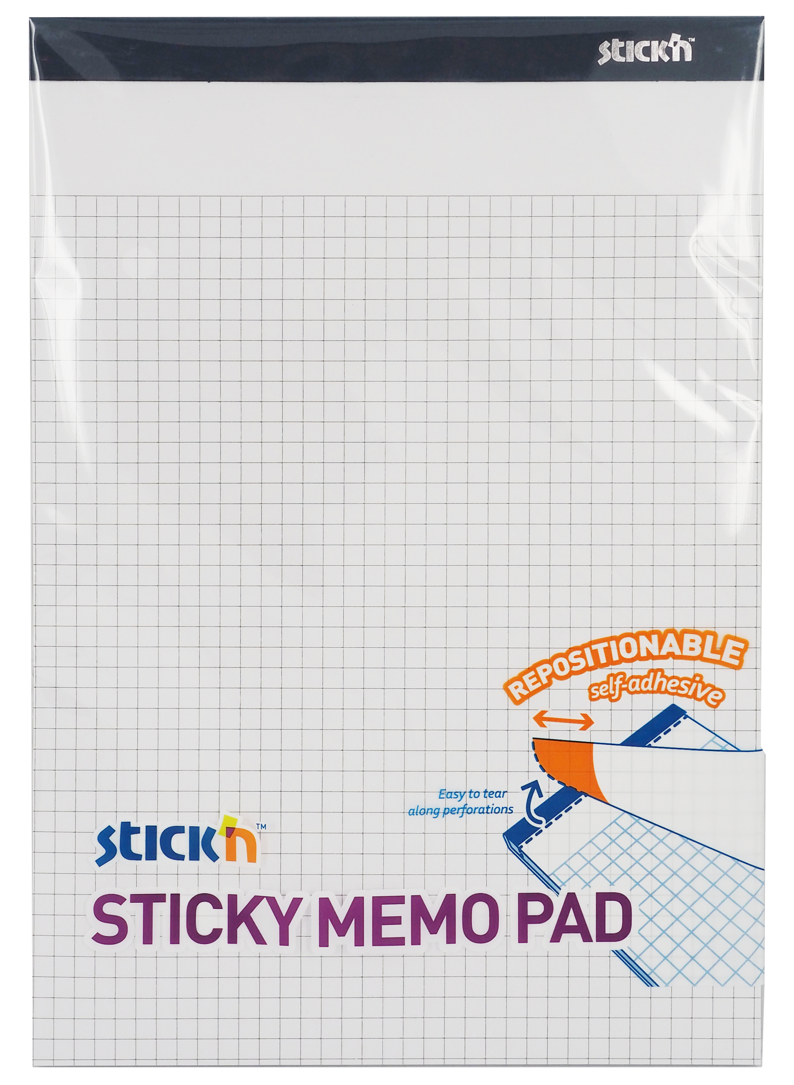 Stick'n Memo Pad Notisblock Rutat 25x17 cm