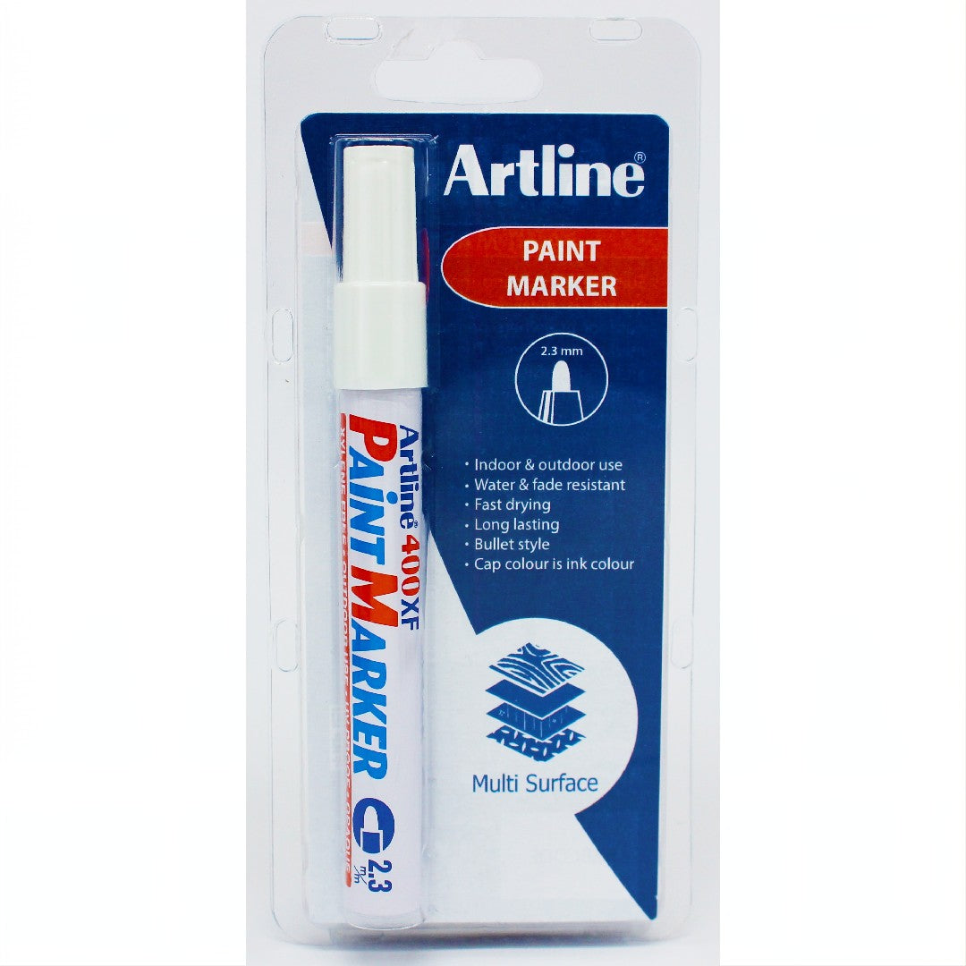 Artline Märkpenna 400XF Paint Rund Spets Vit 1-blister 12/fp