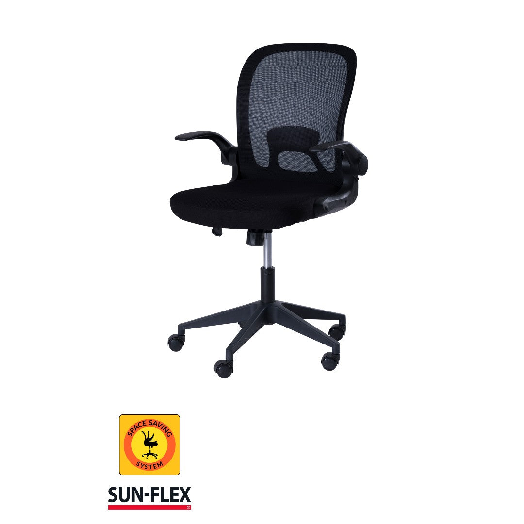 Sun-Flex Hideaway Chair Skrivbordsstol med Fällbar Rygg, Svart