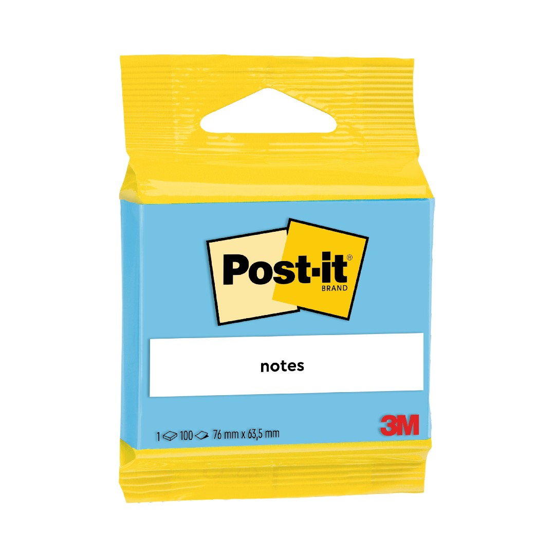 Post-it Notes Blå 63,5x76mm 100 blad