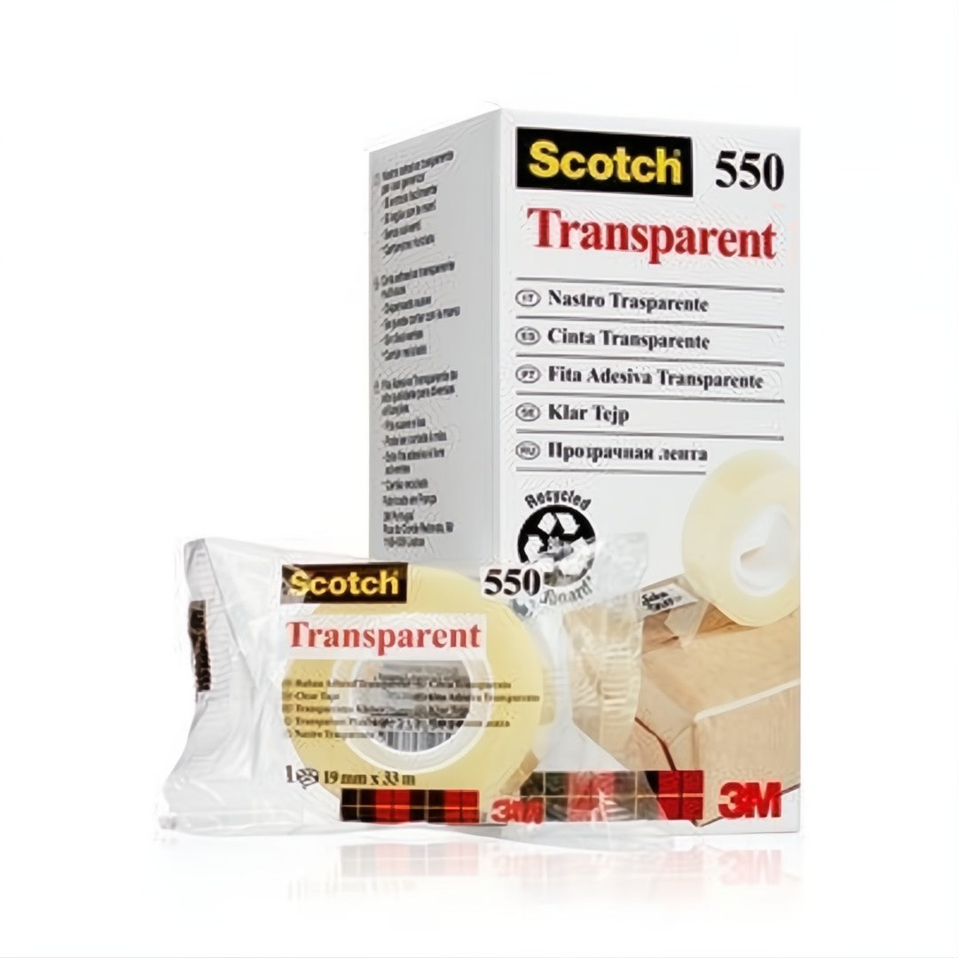 Scotch Kontorstejp 550 Transparent 19mm x 33m 8/fp