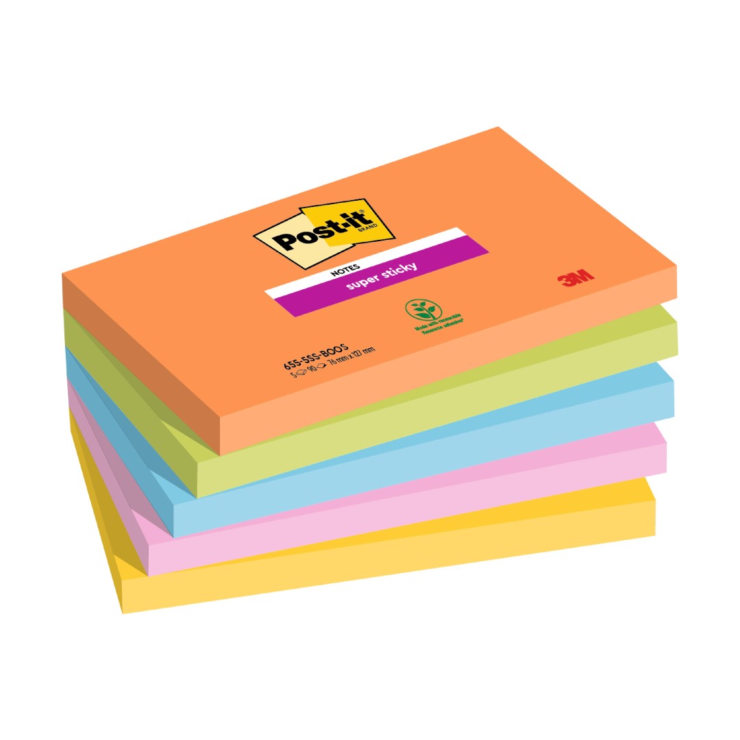 Post-it Super Sticky Notes Boost 76x127mm 5/fp