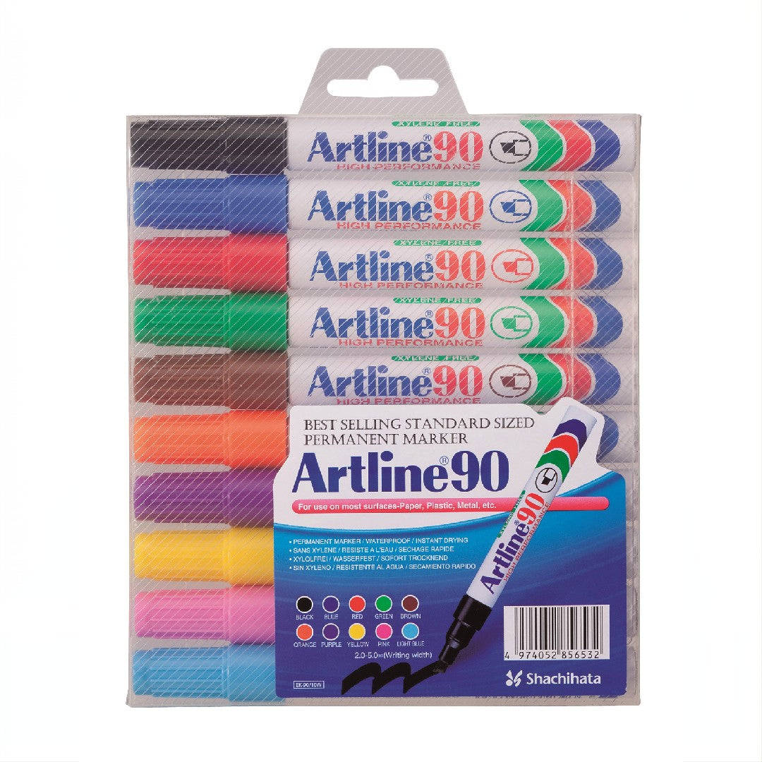 Artline Märkpenna 90 Skuren 2–5mm 10-pack Sorterade Färger