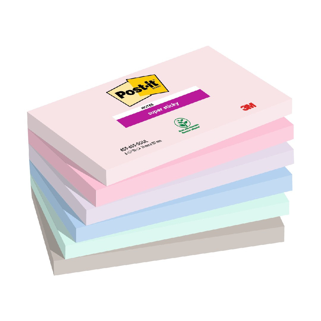 Post-it Super Sticky Notes Soulful 76x127mm 6/fp