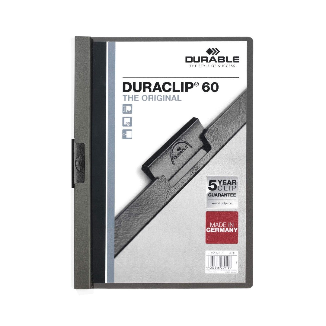 Durable Klämmapp Duraclip 2209 A4 6mm, mörkgrå