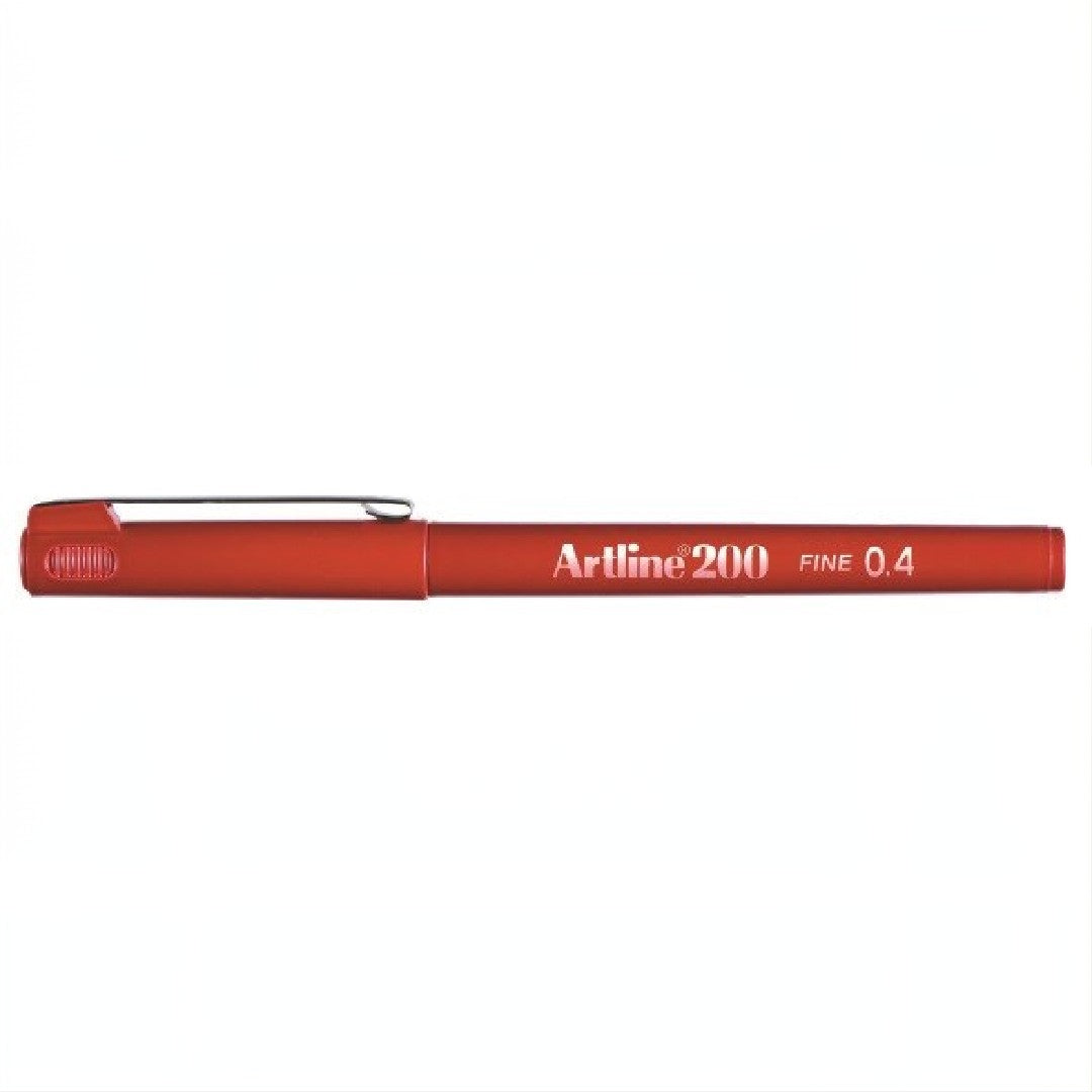 Artline Fineliner 200 Fine 0,4mm Mörkröd 12/fp