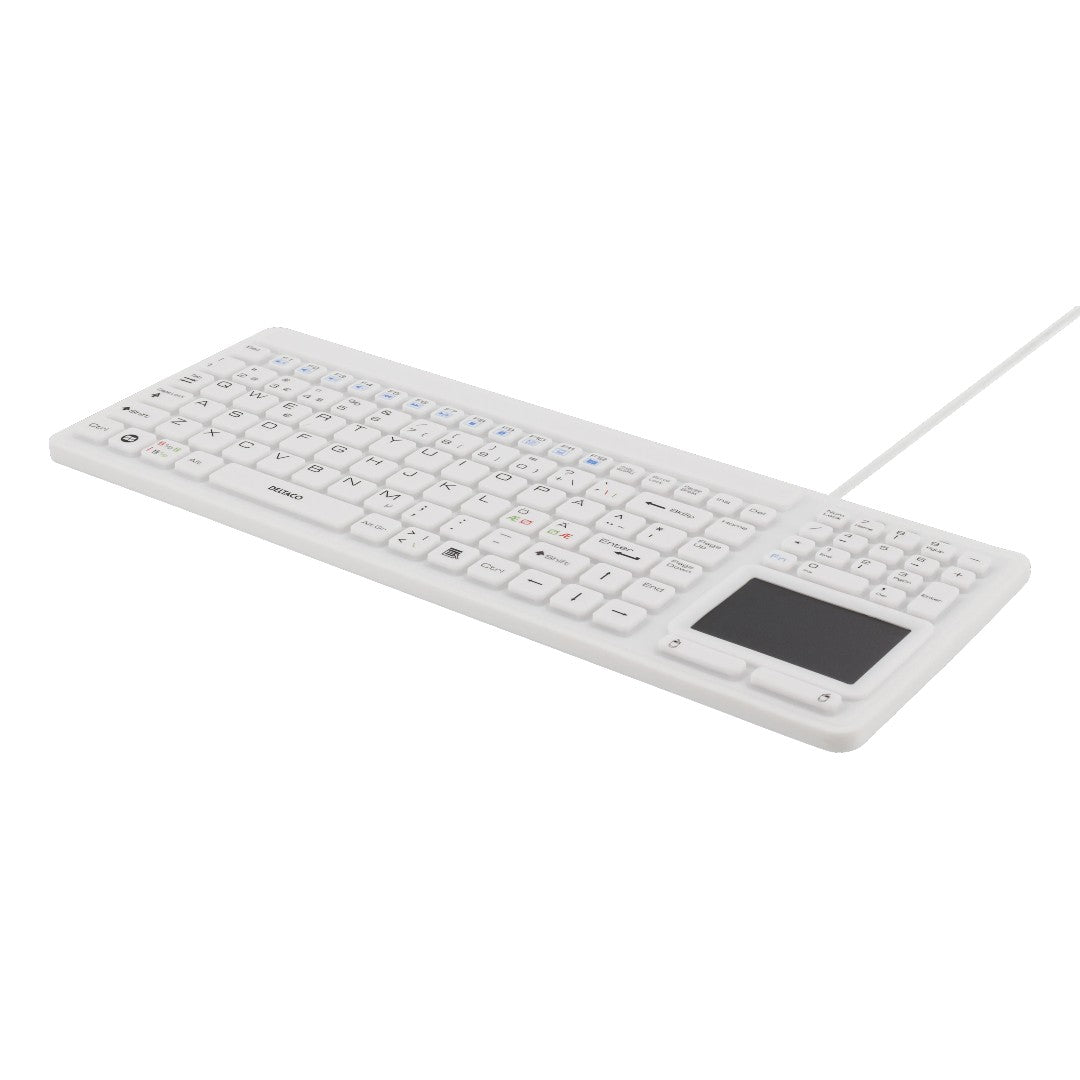 Deltaco Tangentbord Silikon Touchpad IP68 Vit